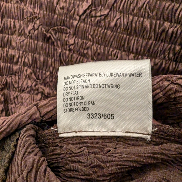 Brown sleeveless ruched top with sequined neck/hem, Size S - Picture 6 of 7